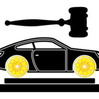 car with a gavel at the top car with a gavel at the top